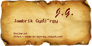 Jambrik György névjegykártya