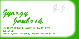 gyorgy jambrik business card